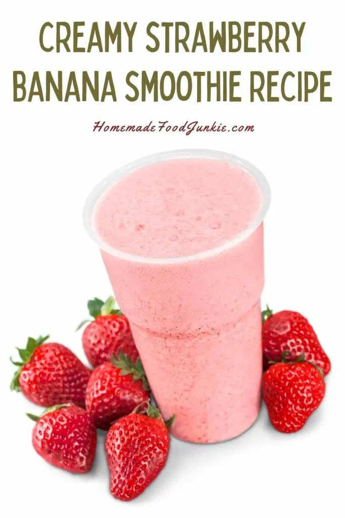 Creamy Strawberry Banana Smoothie Recipe-Pin Image