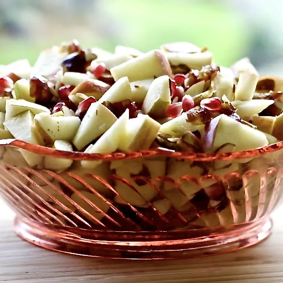 Apple Yogurt Salad 4 Apple yogurt Salad undressed in a glass bowl