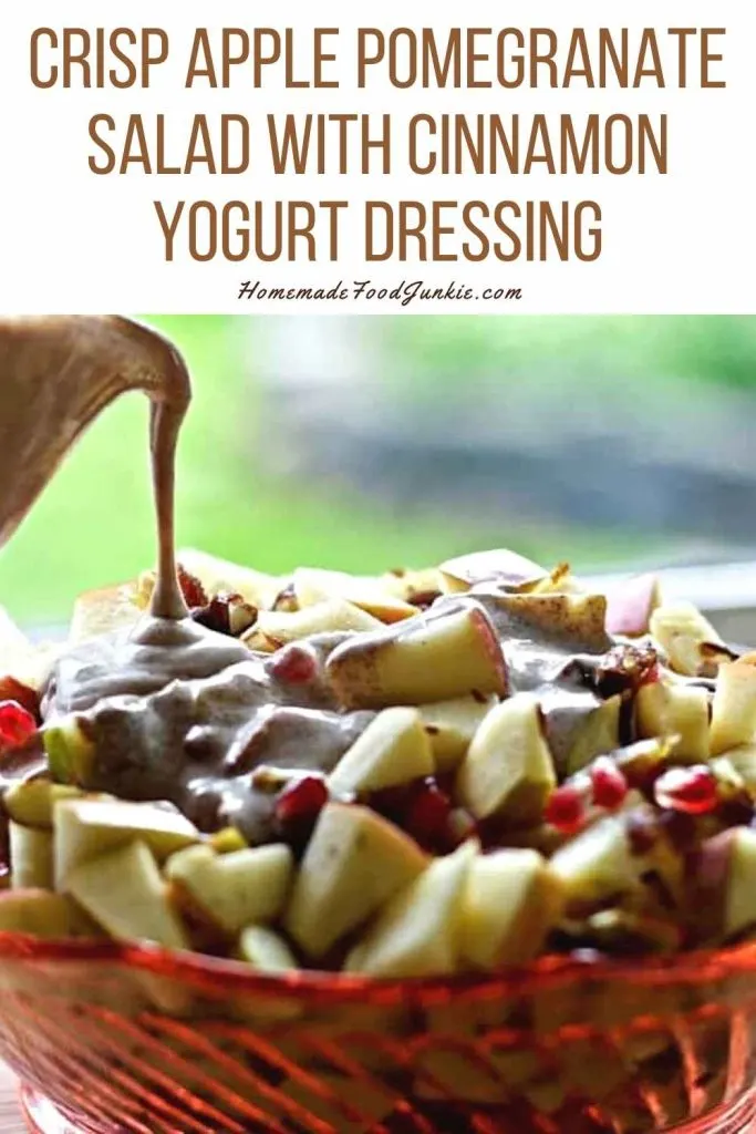 Apple Yogurt Salad 10 Crisp Apple Pomegranate Salad With Cinnamon Yogurt Dressing-Pin Image