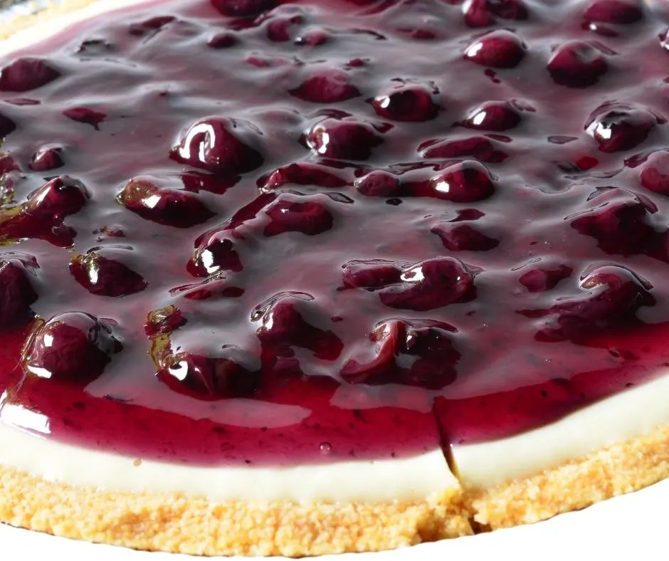 Blueberry Swirl Cheesecake With Blueberry Sauce 3 Full Blueberry Cheesecake