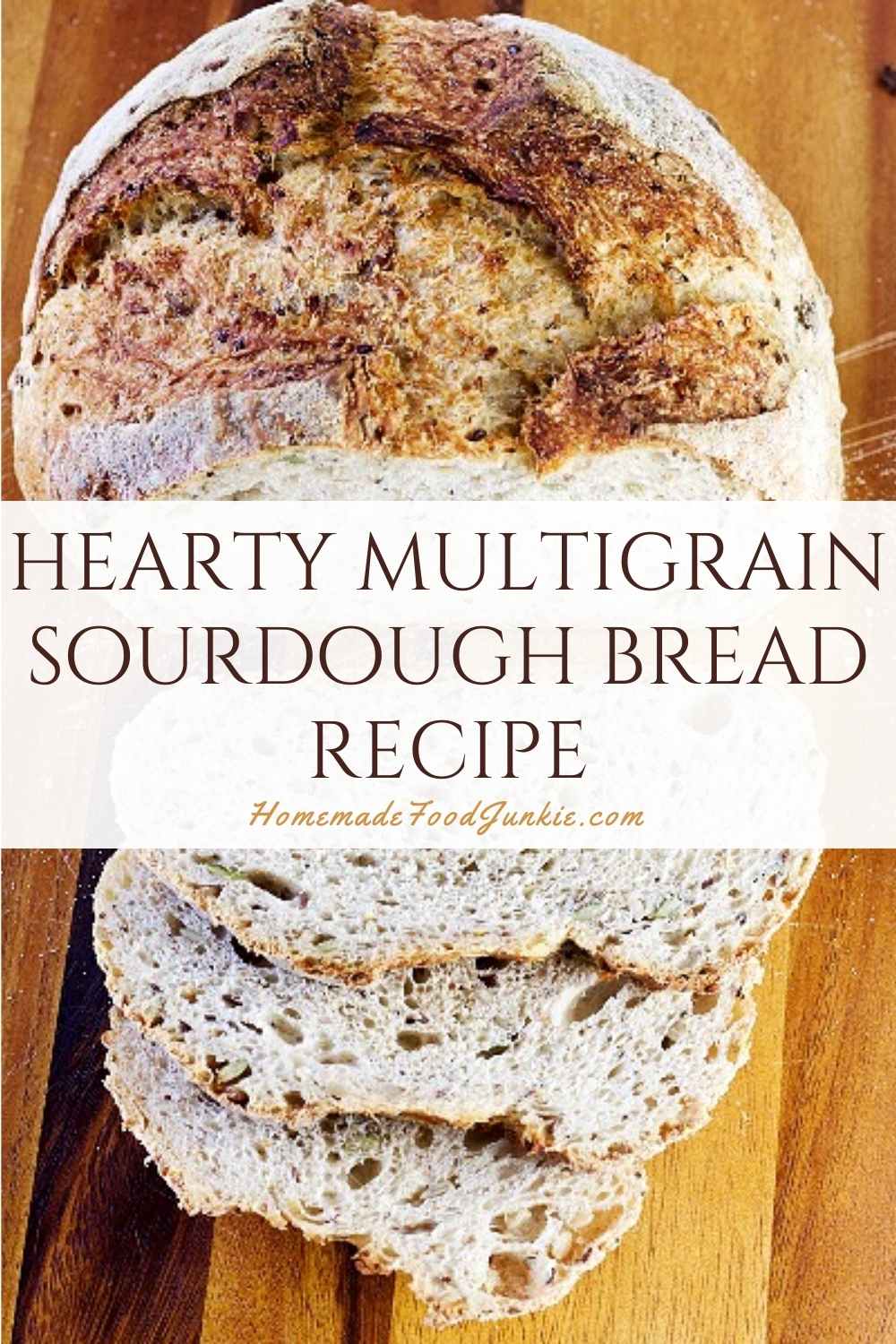 Honey Oat Bread Bowls 4 Hearty Multigrain Sourdough Bread Recipe-Pin Image