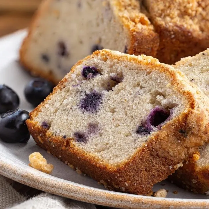 blueberry banana bread slice