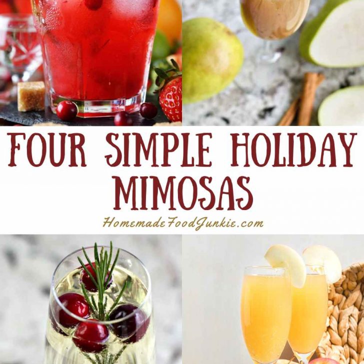 four simple holiday mimosas-pin image