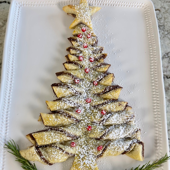 Nutella Christmas tree pastry