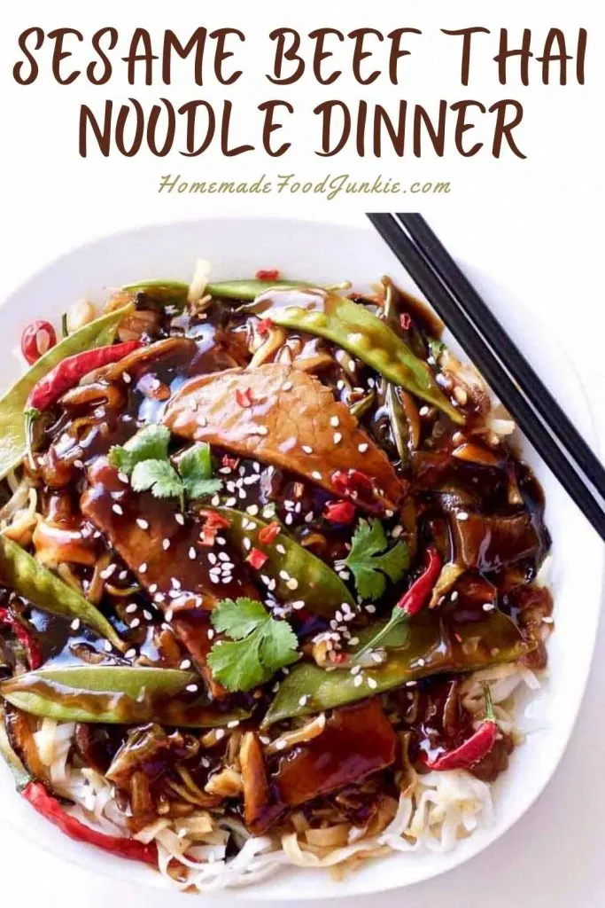 Sesame Beef Thai Noodle Dinner-Pin Image