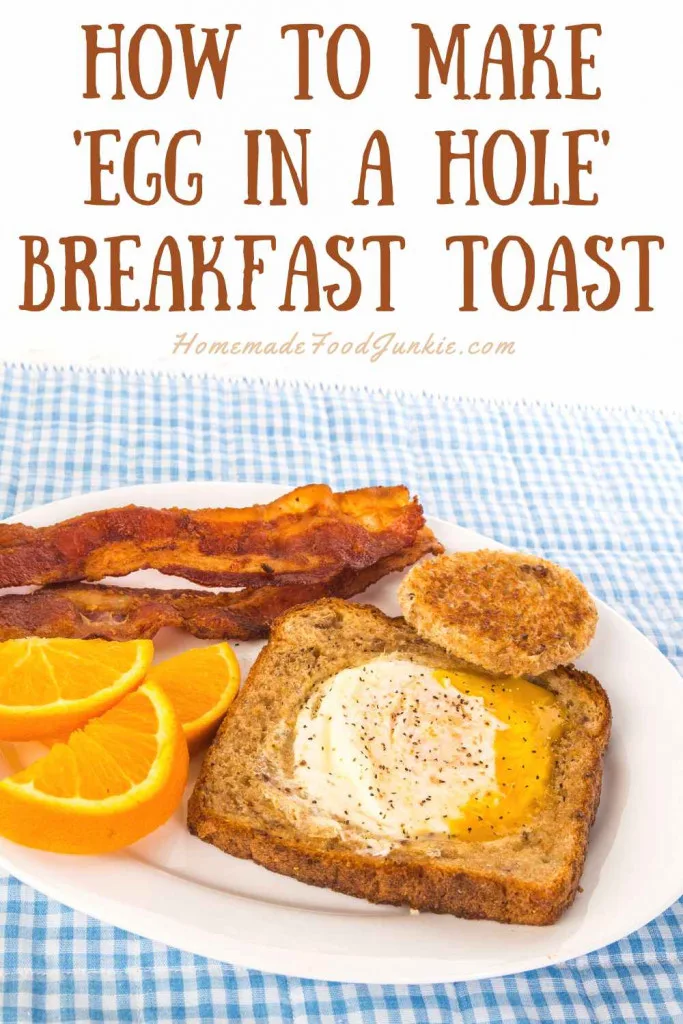 How To Make 'Egg In A Hole' Breakfast Toast-Pin Image