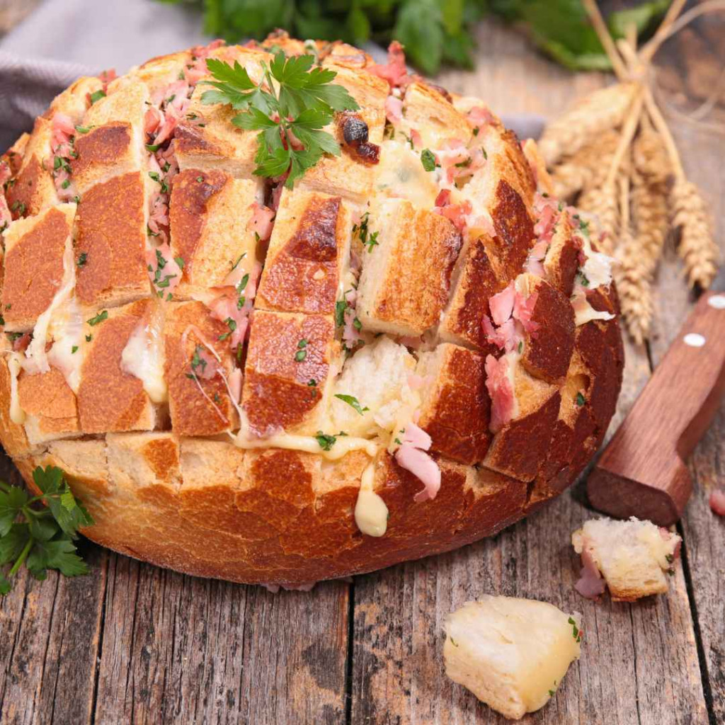 Mozzarella Cheesy Bread With Garlic Butter 1 Bruschetta Garlic Pull Apart Bread