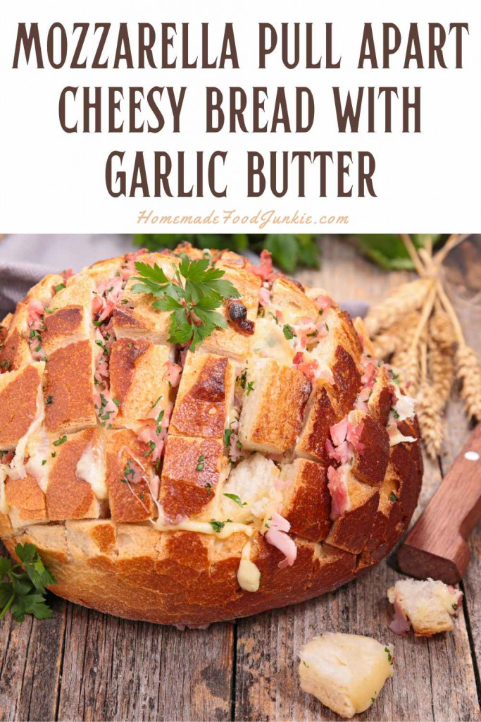 Mozzarella Cheesy Bread With Garlic Butter 12 Mozzarella Pull Apart Cheesy Bread With Garlic Butter-Pin Image