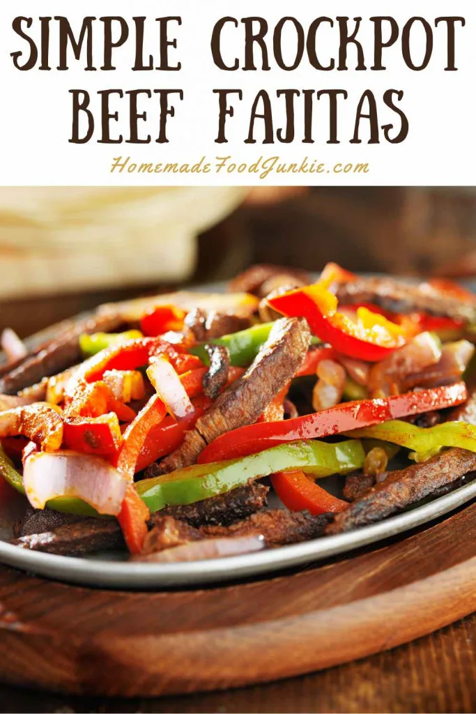 Simple Crockpot Beef Fajitas-Pin Image