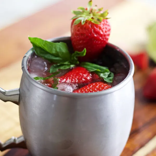 strawberry basil Moscow mule