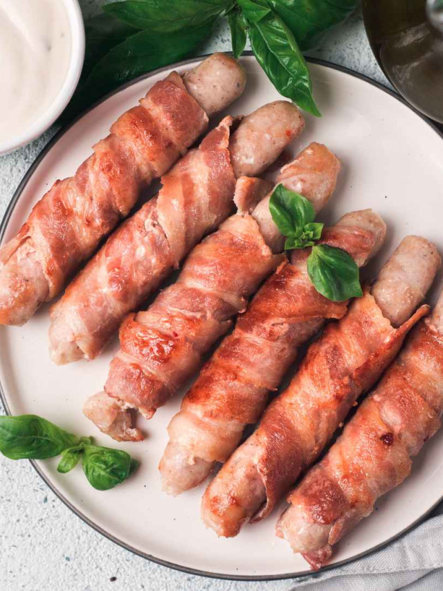 Grilled Bacon Wrapped Bratwurst Homemade Food Junkie