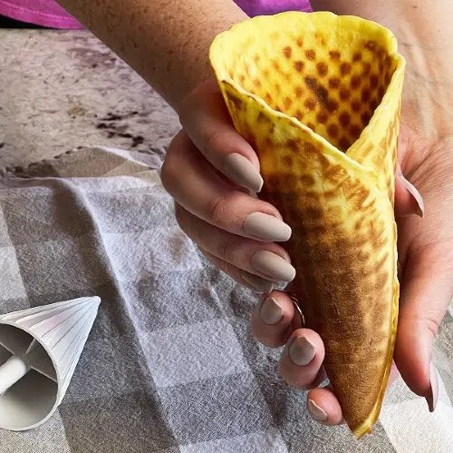 Delicious Homemade Mini Waffle Cones