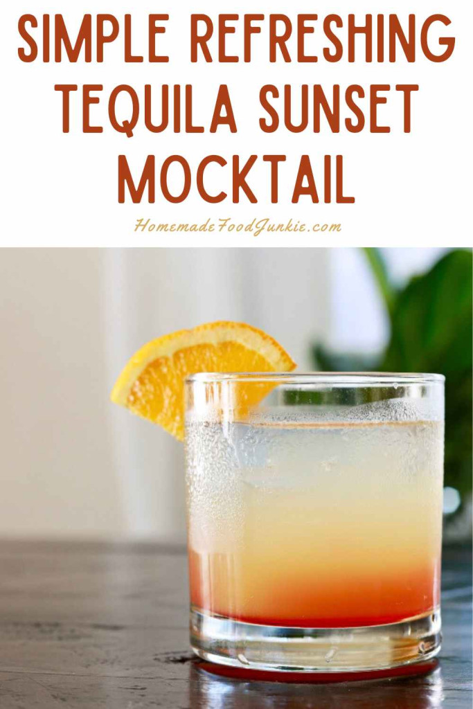 Simple Refreshing Tequila Sunset Mocktail
