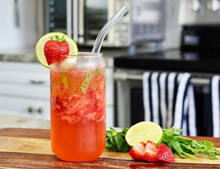 Strawberry Basil Mojito Mocktail