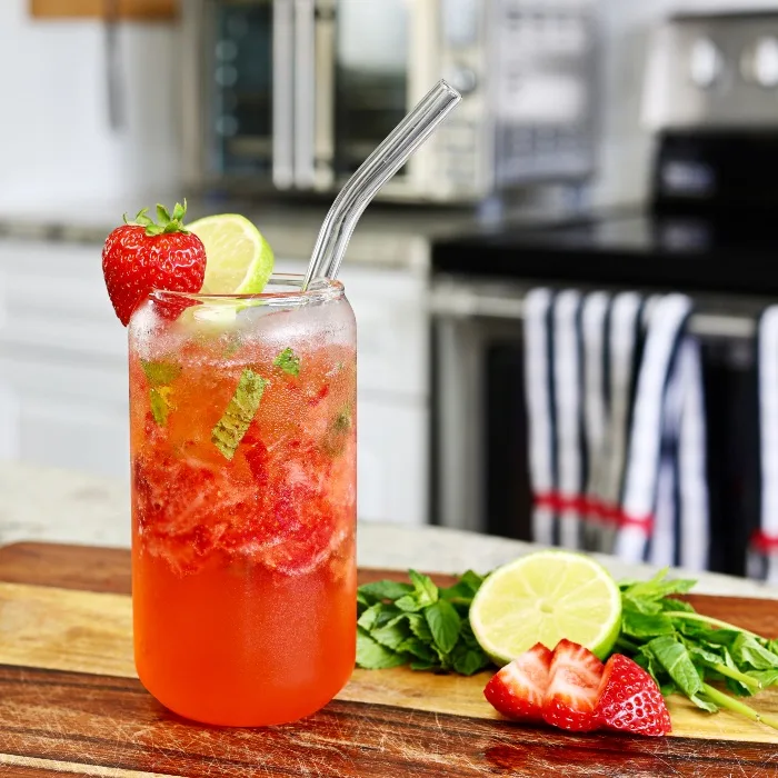 Sparkling Peach Bellini Mocktail 7 Virgin Strawberry Basil Mojito