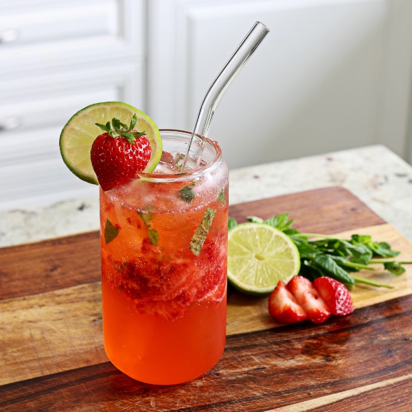 Strawberry Basil Mojito Mocktail