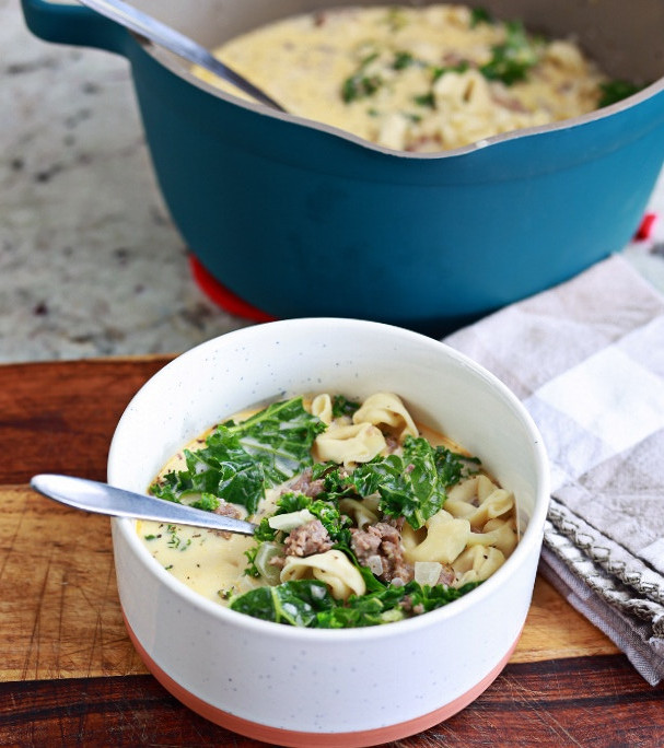 Easy Creamy Sausage Tortellini Soup 2 Creamy Sausage Tortellini Soup