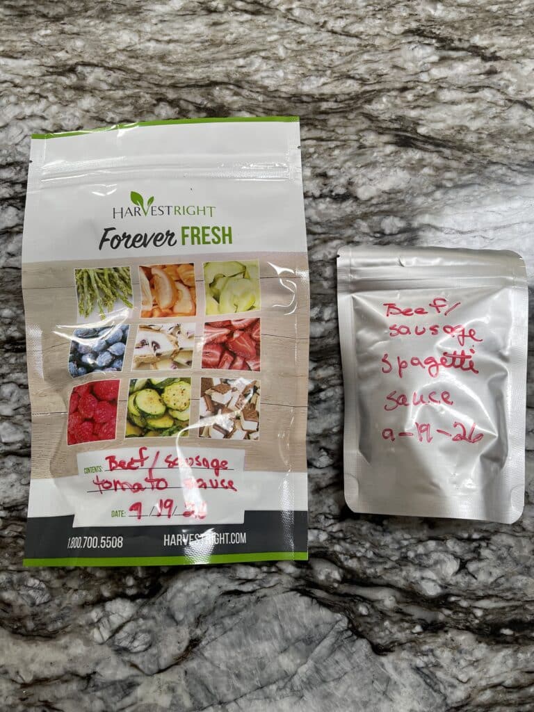 Mylar Bags for Food Storage: How to Choose, Fill and Seal Them 3 mylar bags filled with freeze dried
