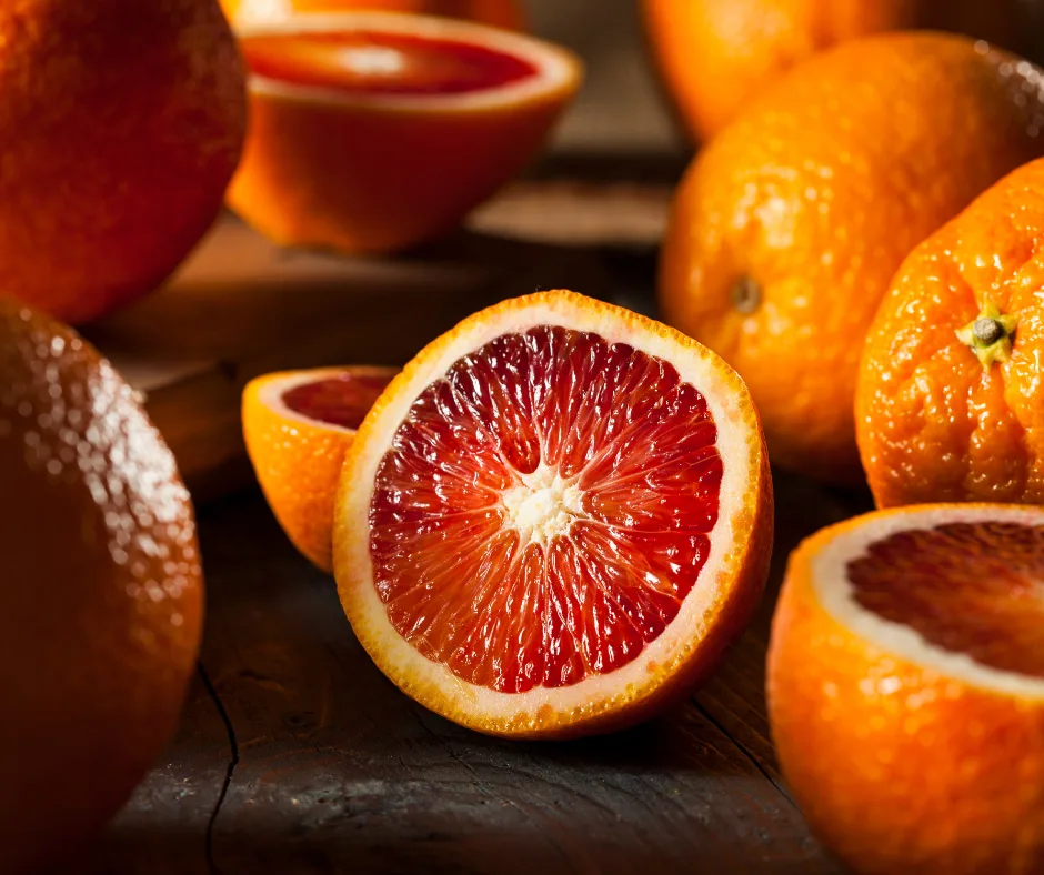 Best Spicy Blood Orange Margarita Recipe 3 A Blood Orange Cut In Half