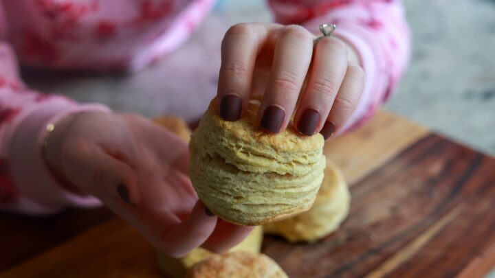 Tall And Flaky Sourdough Biscuits