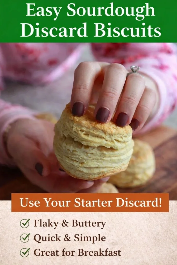 Best Tall and Flaky Sourdough Biscuits 1 Flaky Sourdough Discard Biscuits (Tall & Buttery!)