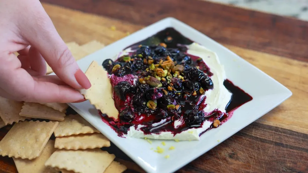 Decadent Whipped Goat Cheese With A Blueberry Compote 1 Whipped Goat Cheese With Blueberry Compote