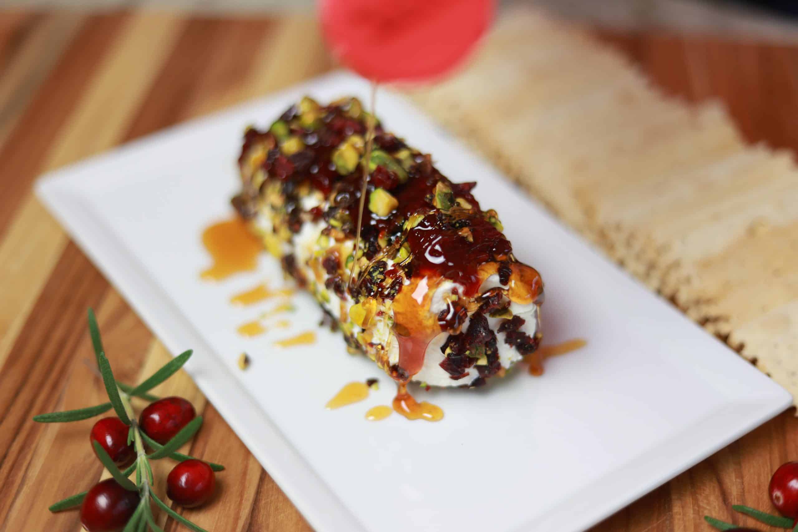 Easy Goat Cheese Appetizer with Cranberries and Pistachios 10 Goat cheese log appetizer