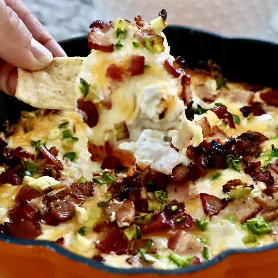 Creamy Loaded Chicken Bacon Ranch Dip Recipe 1 Loaded Chicken Bacon Ranch Dip Recipe Is A Cheesy Dip With Bacon And Dry Ranch Seasoning