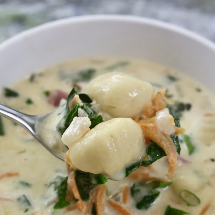 Cozy Cheddar Bacon Gnocchi Soup Recipe