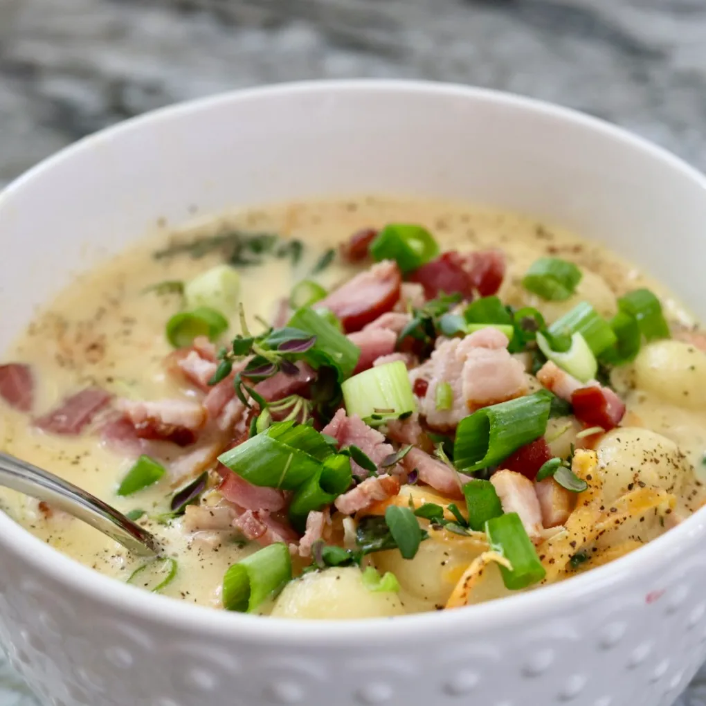 Creamy Gnocchi Soup With Bacon And Herbs