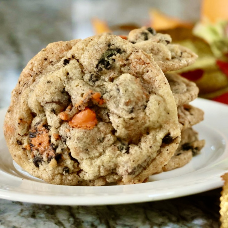 Oreo Halloween Cookies on a white plate