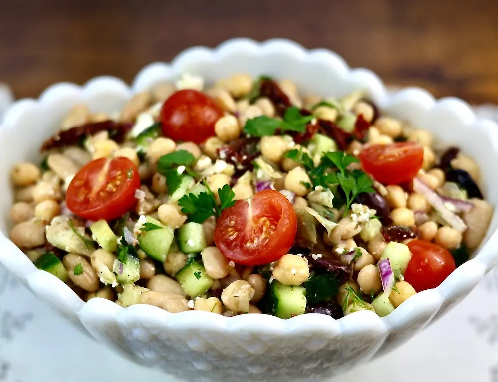 Lemon Mediterranean Dense Bean Salad 9 Mediterranean Bean Salad
