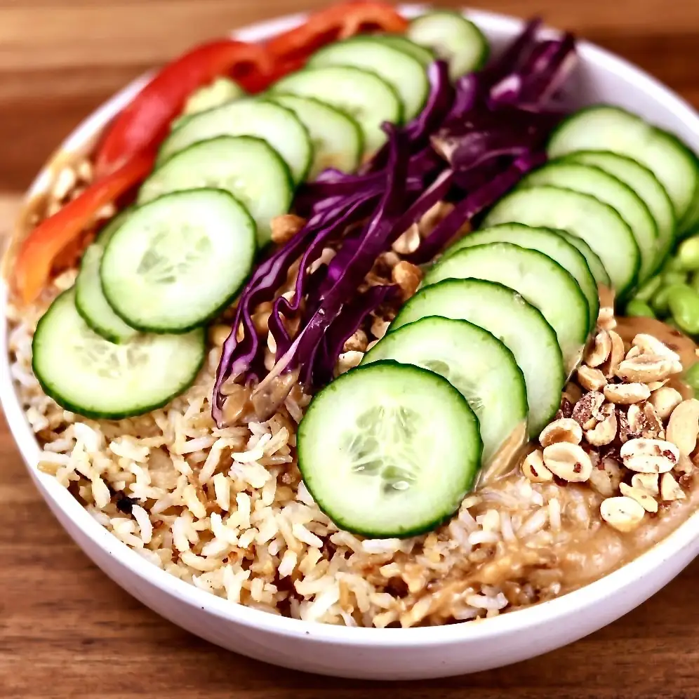 Crispy Rice Veggie Bowl &Amp; Peanut Sauce 5 Crispy Rice Veggie Bowl