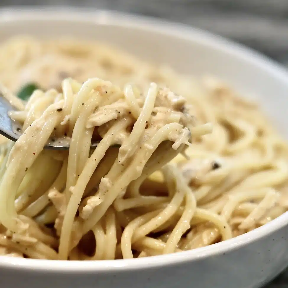 Easy Slow Cooker Chicken Spaghetti