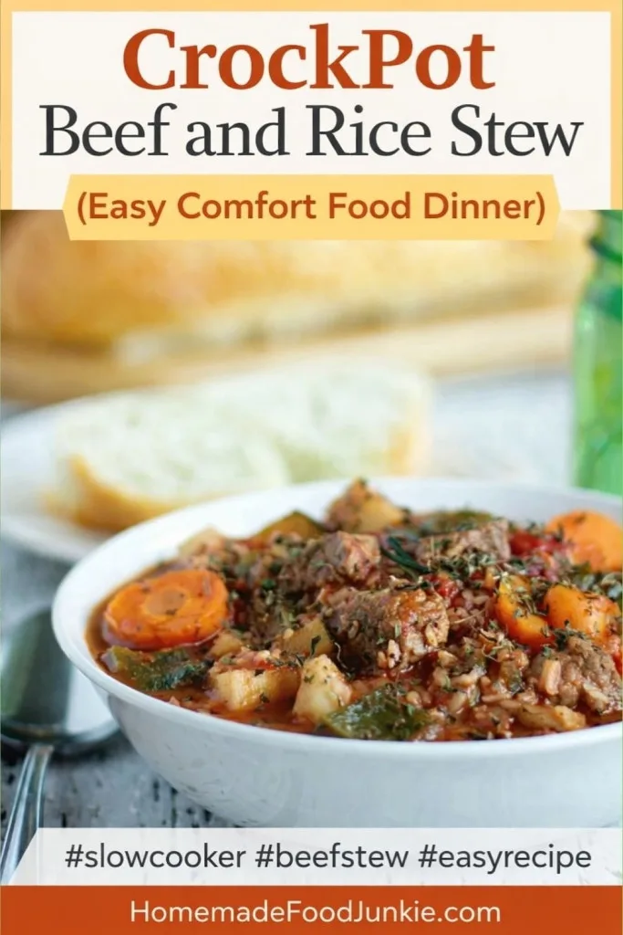 CrockPot Beef and Rice Stew (Easy Comfort Food Dinner)