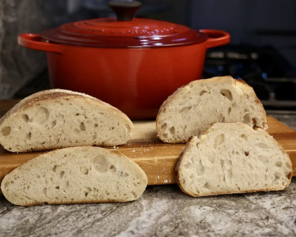 Understanding Sourdough Hydration 2 Side-by-side sourdough crumb comparison showing structural difference