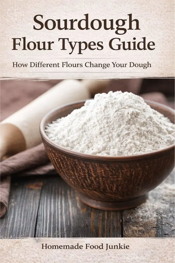 Choosing the right flour can completely change how your sourdough dough ferments, handles, and bakes. This sourdough flour types guide explains how bread flour, all-purpose, whole wheat, rye, and fresh-milled flours affect hydration, gluten development, and structure&mdash;so you can adjust your process with confidence and get better sourdough results every time.