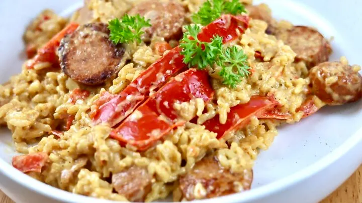 creamy cajun sausage rice skillet dinner
