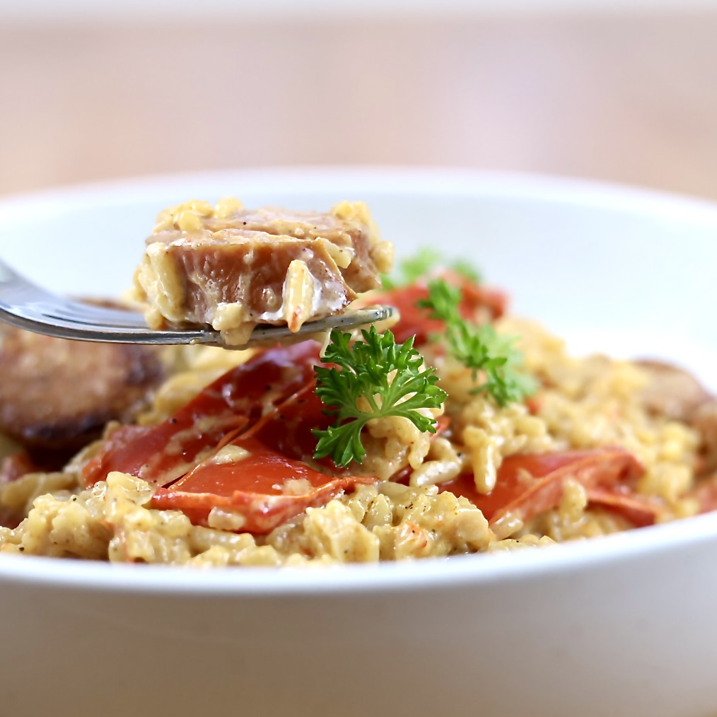 creamy cajun sausage and rice skillet dinner