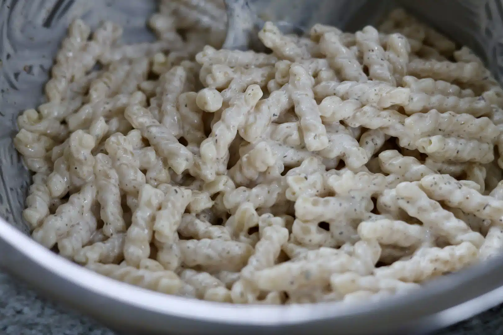 Creamy Italian Grinder Pasta Salad 7 coated pasta