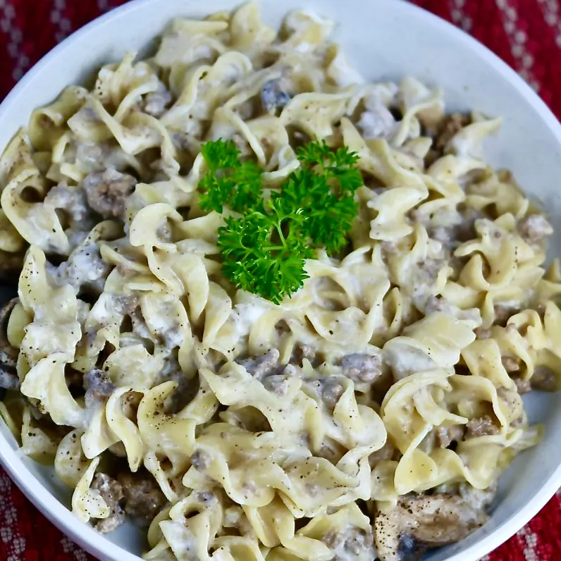Creamy Ground Beef Stroganoff With Egg Noodles Easy Weeknight Dinner. This Creamy One Pot Ground Beef Stroganoff Is A Family Favorite.