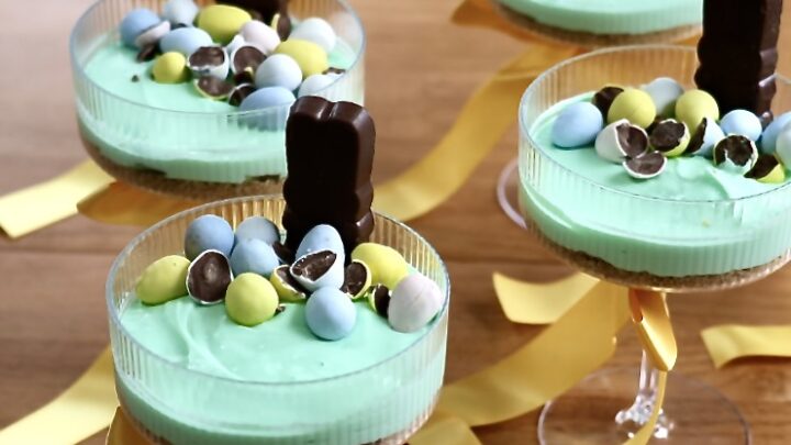 No Bake Easter Cheesecake cups