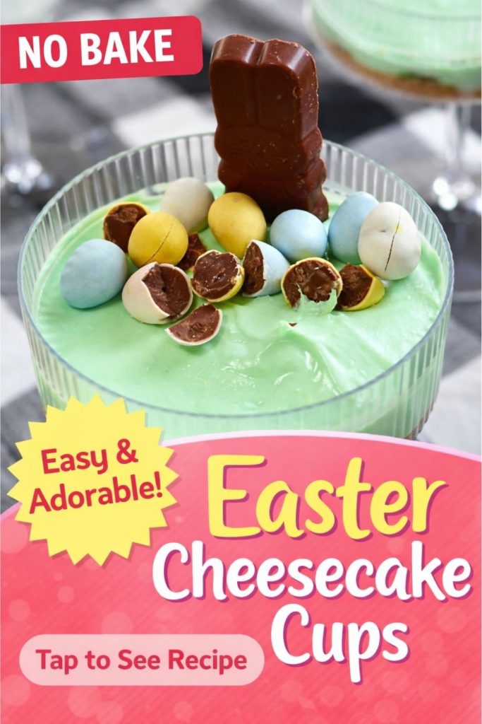Adorable No Bake Easter Cheesecake Cups 1 No Bake Easter Cheesecake Cups Pin Image