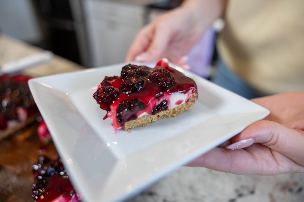No-Bake Blackberry Cheesecake Bars 1 no bake blackberry cheesecake bars