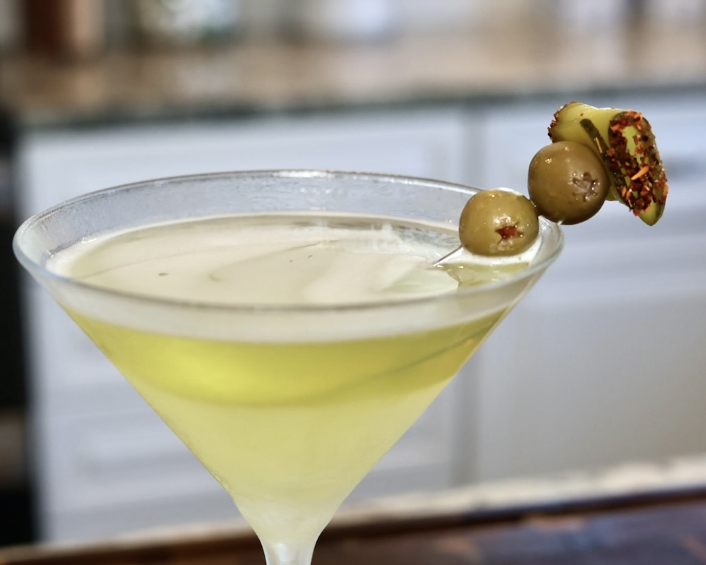 Absolut Tabasco Vodka Martini (Spicy Pickle Martini Recipe) 10 spicy Dill-Tini cocktail
